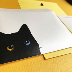 黒猫さんのシンプルレターセット 2枚目の画像