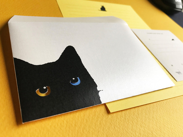 黒猫さんのシンプルレターセット 2枚目の画像