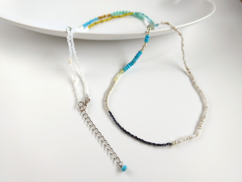 バリューネックレス兼ブレスレット（イエローブルー）
