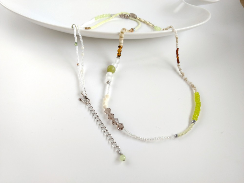 バリューネックレス兼ブレスレット（ライムブラウン）