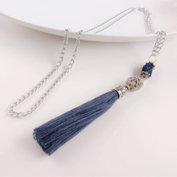 【ハンドメイド】タッセル ネックレス シルバー925 ロング ハンドメイド】タッセル ネックレス シルバー925 ロング - メルカリ