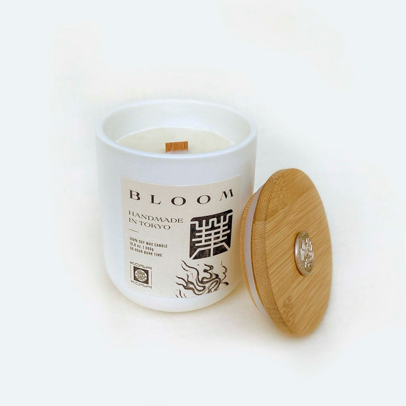 フローラル キャンドル 九谷焼 ディフューザー ギフト ナチュラル 天然 バニラ 木製芯 送料無料 置いておくだけで香る 4枚目の画像