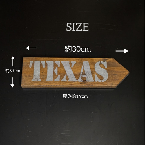送料無料 木製看板プレート タイプ : R66 テキサス 表札・ネーム