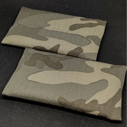 送料無料 布ポケットティッシュケース  : 迷彩モカ緑    ２枚セット 3枚目の画像