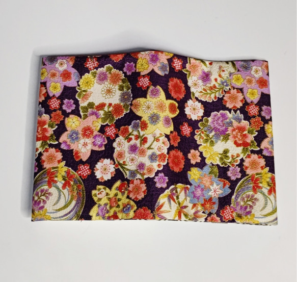 送料無料  文庫本カバー    タイプ : 和柄 花 紫 4枚目の画像