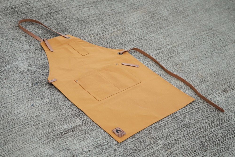 ワークエプロン♦ヤマブキ♦ キャンバス×レザー gergana.siteforgestudio.com