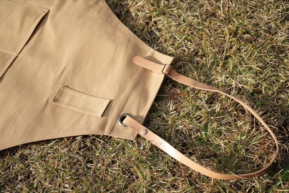 ワークエプロン♦ヤマブキ♦ キャンバス×レザー gergana.siteforgestudio.com