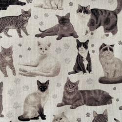 モノクロームな猫図鑑のクッションカバー　40×40cm　アメリカンコットン　送料無料 5枚目の画像