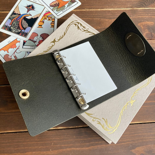 マイクロ5 金具のシステム手帳《grimoire》本革・オリーブ / M5