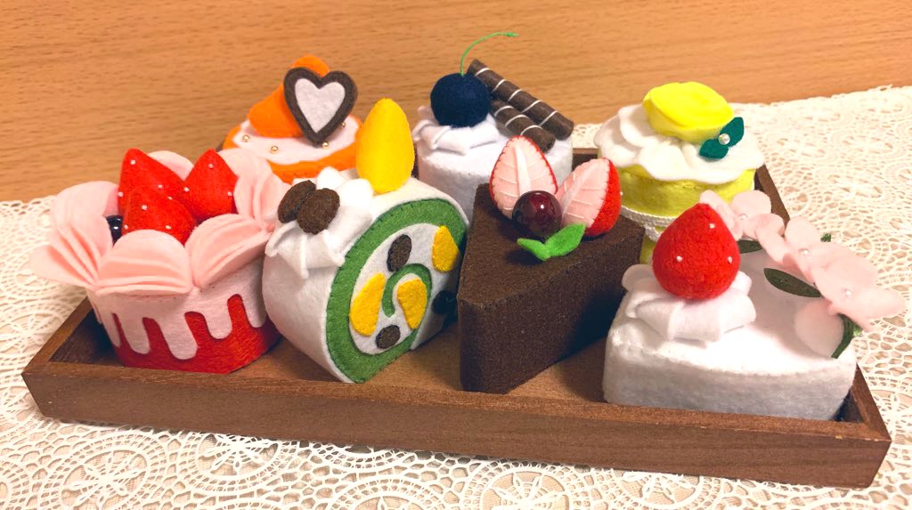 ケーキセット フェルト、おままごと、ままごと おもちゃ・人形