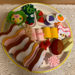 再販3 くまさんのサンドイッチセット フェルト お弁当 おままごと ままごと パン 2枚目の画像