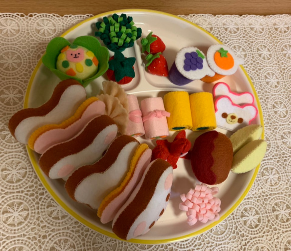 再販3 くまさんのサンドイッチセット フェルト お弁当 おままごと ままごと パン 2枚目の画像