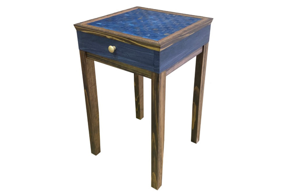 YOSEGIサイドテーブル (BLUE × BLUE) 2枚目の画像