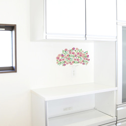 再販《ナデシコ》スッと壁に溶け込むウォールステッカー　※水濡れOK・テカリ無し 3枚目の画像