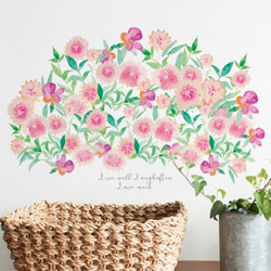 再販《ナデシコ》スッと壁に溶け込むウォールステッカー　※水濡れOK・テカリ無し 1枚目の画像