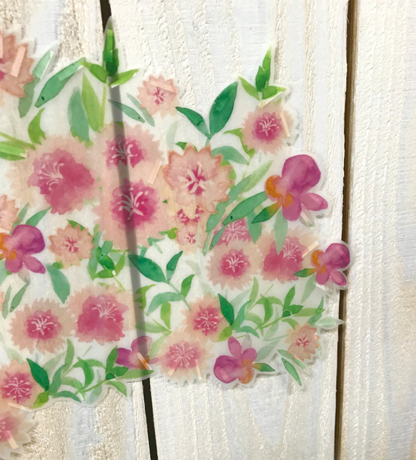 再販《ナデシコ》スッと壁に溶け込むウォールステッカー　※水濡れOK・テカリ無し 5枚目の画像