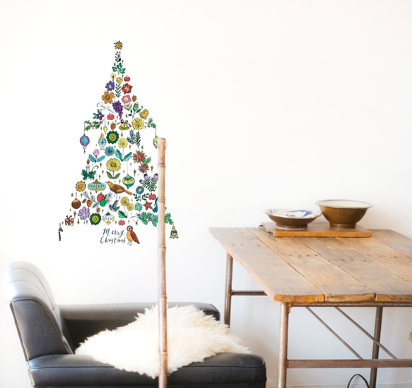 クリスマスツリー(カリグラフィー)  ウォールステッカー/ウォールデコ 9枚目の画像