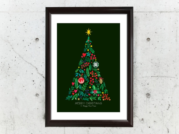 再販2　個性溢れる『クリスマスツリー(Darkgreen)』　インテリアポスター 4枚目の画像
