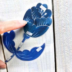 再販3《北欧の庭(Blue)》スッと壁に溶け込むウォールステッカー　※水濡れOK・テカリ無し 6枚目の画像