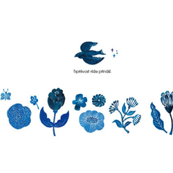 再販3《北欧の庭(Blue)》スッと壁に溶け込むウォールステッカー　※水濡れOK・テカリ無し 4枚目の画像