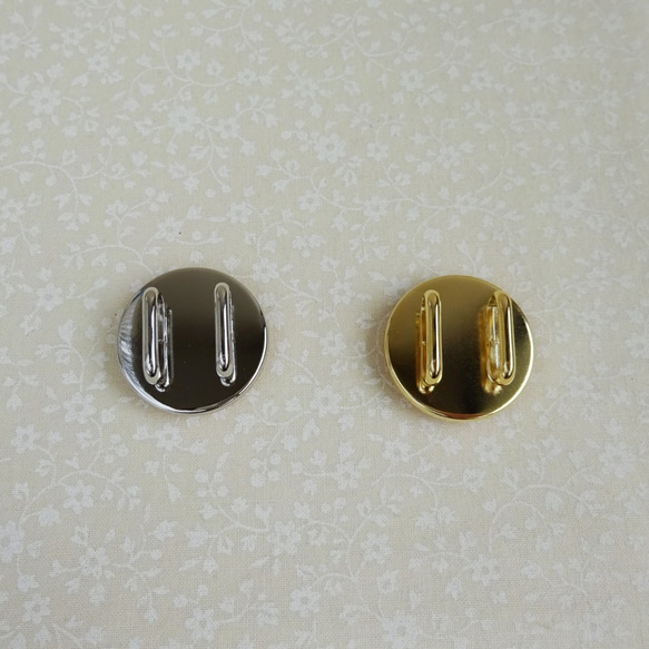 〈ゴールド〉直径25㎜　丸型　帯留金具　くるみ金具　銅板付き 5枚目の画像