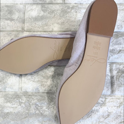 靴職人が創る「理想の革靴」バレエシューズ 本革スエード フラットシューズ 21.～26cm　送料無料　#ランベンダー 5枚目の画像