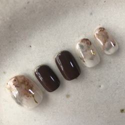 No.4ブラウンニュアンスネイル ネイルチップ（つけ爪） une 通販