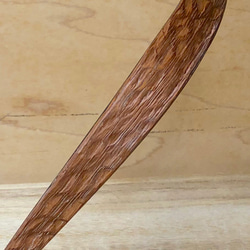 木製かんざし　虎斑杢目素材　シャークウッド　裏面月桂樹　木製ハイブリットのかんざし　 3枚目の画像