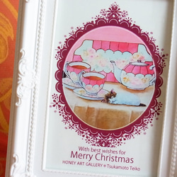 特製クリスマスカード＊4枚セット（額は付きません）　ねこ柄 5枚目の画像