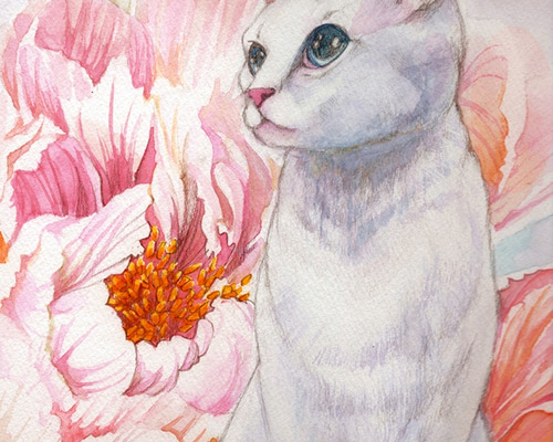 絵画 水彩 透明水彩 猫 猫の絵 ヨーロピアン インテリア アンティーク Amazon.co.jp: 絵画 かわいい猫の水彩画インテリア 絵画