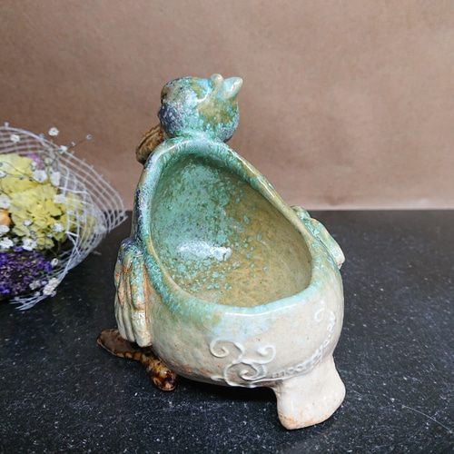 【2512】116.ハシビロコウ花器…備前焼 2512】116.ハシビロコウ花器…備前焼 2512】116.ハシビロコウ花器