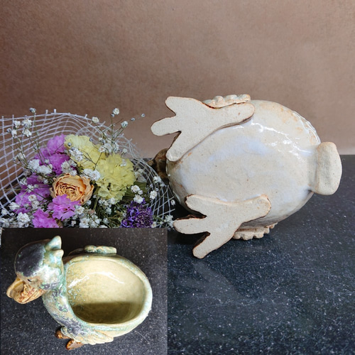 ハシビロコウ】はしびろコータロ― 花器 小鉢 小物入れ ドライ