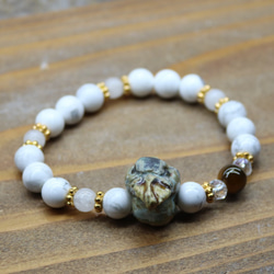 ハシビロコウ ☆はしびろコータロ―付 天然石ブレスレット☆ターコイズ