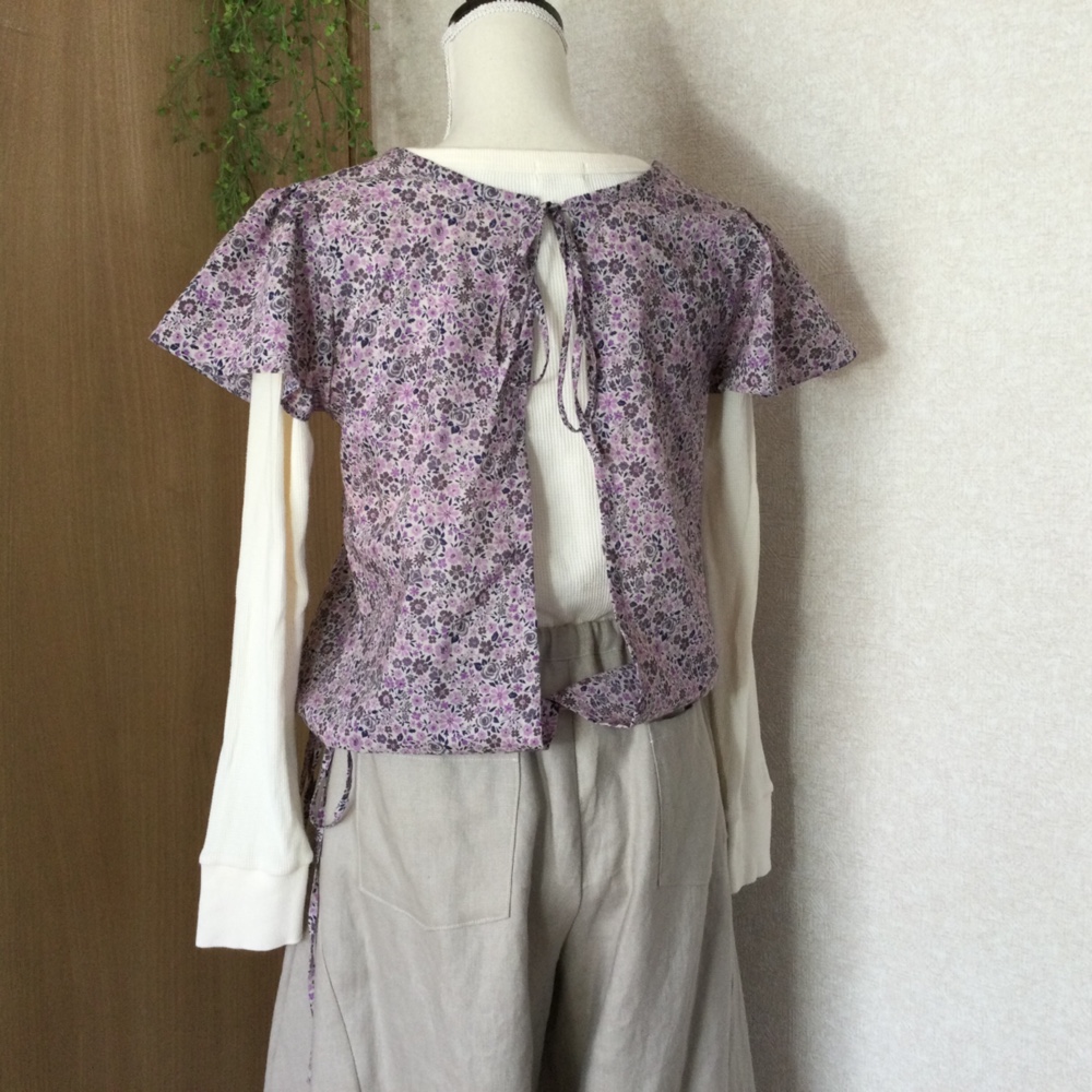 バッククロスブラウス　モーヴ