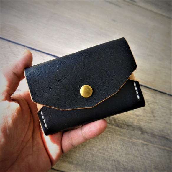 シンプル＆スマートなレザーカードケース（ネイビー）　コインケース　LEATHERCARDCASE　COINCASE 1枚目の画像