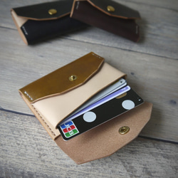 シンプル＆スマートなレザーカードケース（ネイビー）　コインケース　LEATHERCARDCASE　COINCASE 2枚目の画像