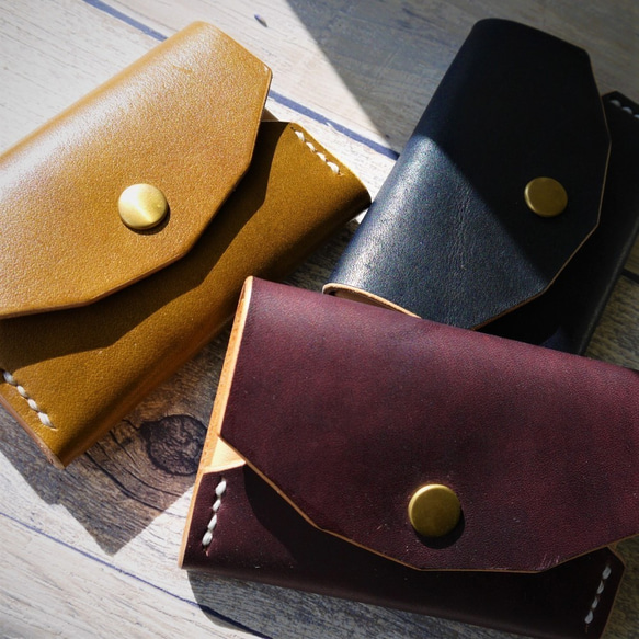 シンプル＆スマートなレザーカードケース（ネイビー）　コインケース　LEATHERCARDCASE　COINCASE 5枚目の画像