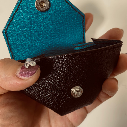 極美品/希少色✨プラダ コインケース 三角ロゴ ターコイズブルー PRADA プラダ 三角ロゴプレート サフィアーノ コインケース
