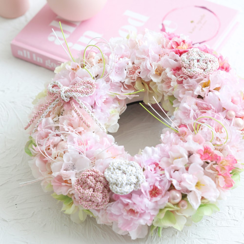 アーティフシャルフラワーで作る桜のスワッグ ーFLOWERS BY