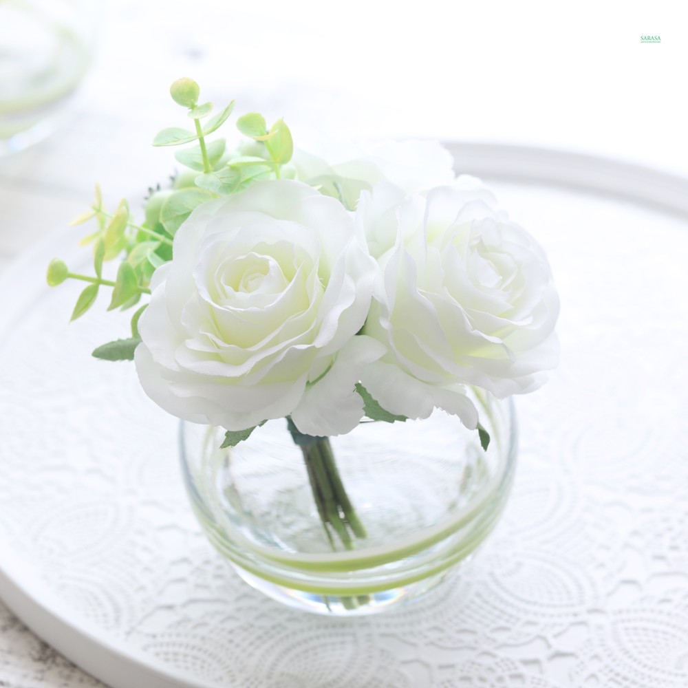 (マジカルウォーターアレンジ)ホワイトローズ