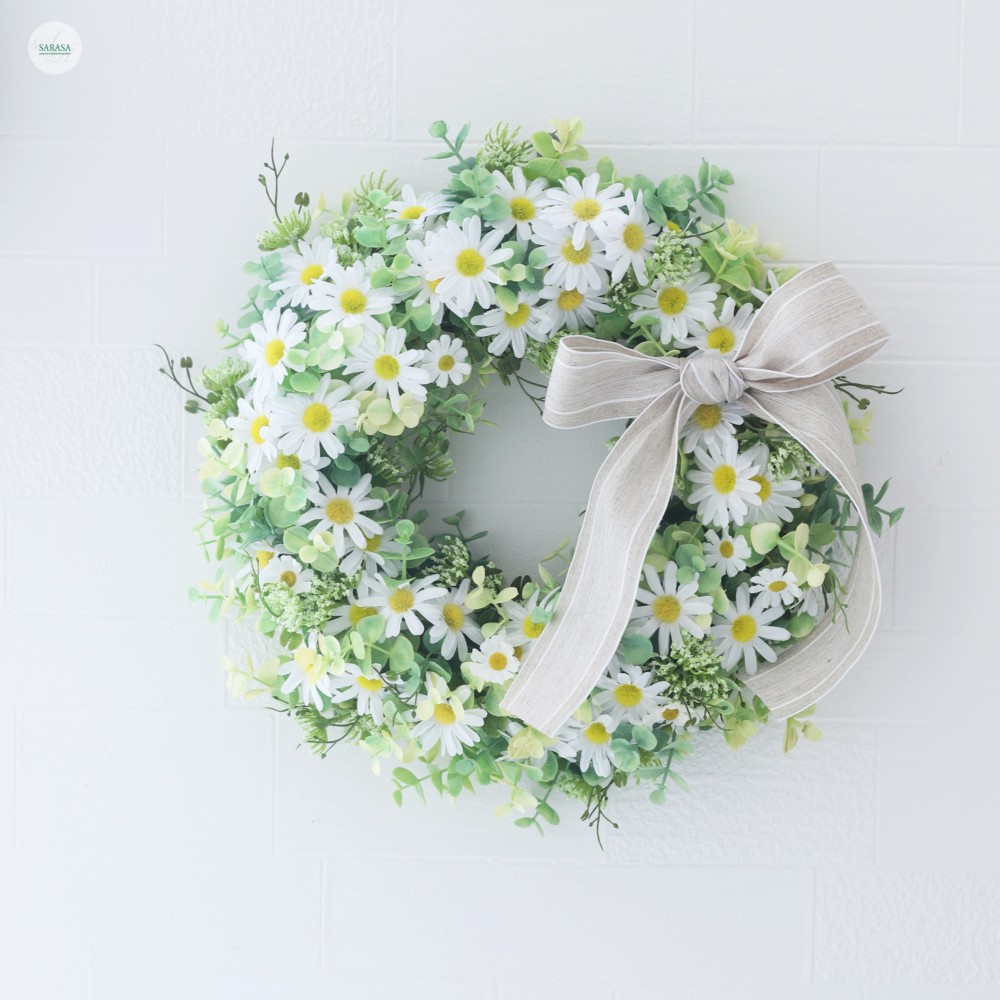 マーガレットのリースM（直径約27cm） リース sarasa style 通販
