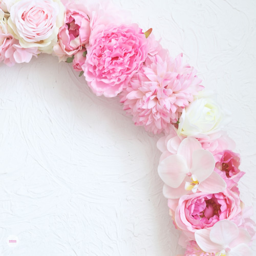 ニューボーンフォト用フラワーリース（直径約65cm） リース sarasa