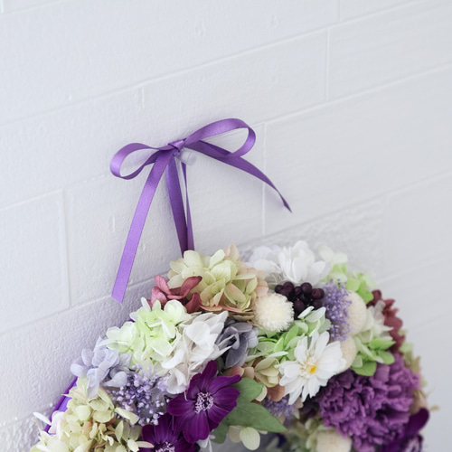 ビタミンカラーのハーフリース　ドライフラワーリース ビタミンカラーのハーフリース ドライフラワーリース