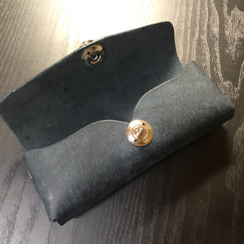 ドイツホック☆レザー ペンケース☆メガネケース☆ネイビー☆プエブロ