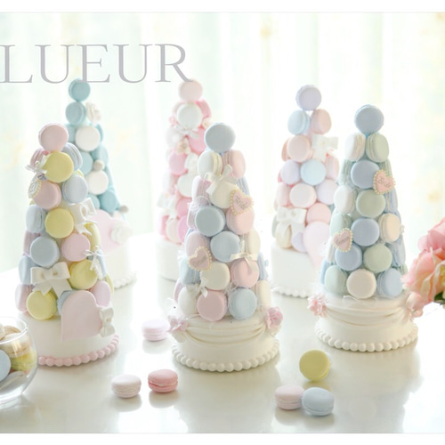 大幅値下げ！結婚式にも！マカロンタワー、カルトナージュなど17点セット フェザー マカロンタワー お生地・レシピ付Complete kit