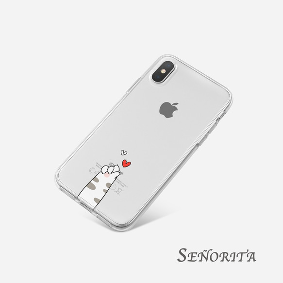 指ハート 全機種対応 iPhone/Xperia/Galaxy.スマホケース クリアケース ハードケース シンプル 夏 2枚目の画像