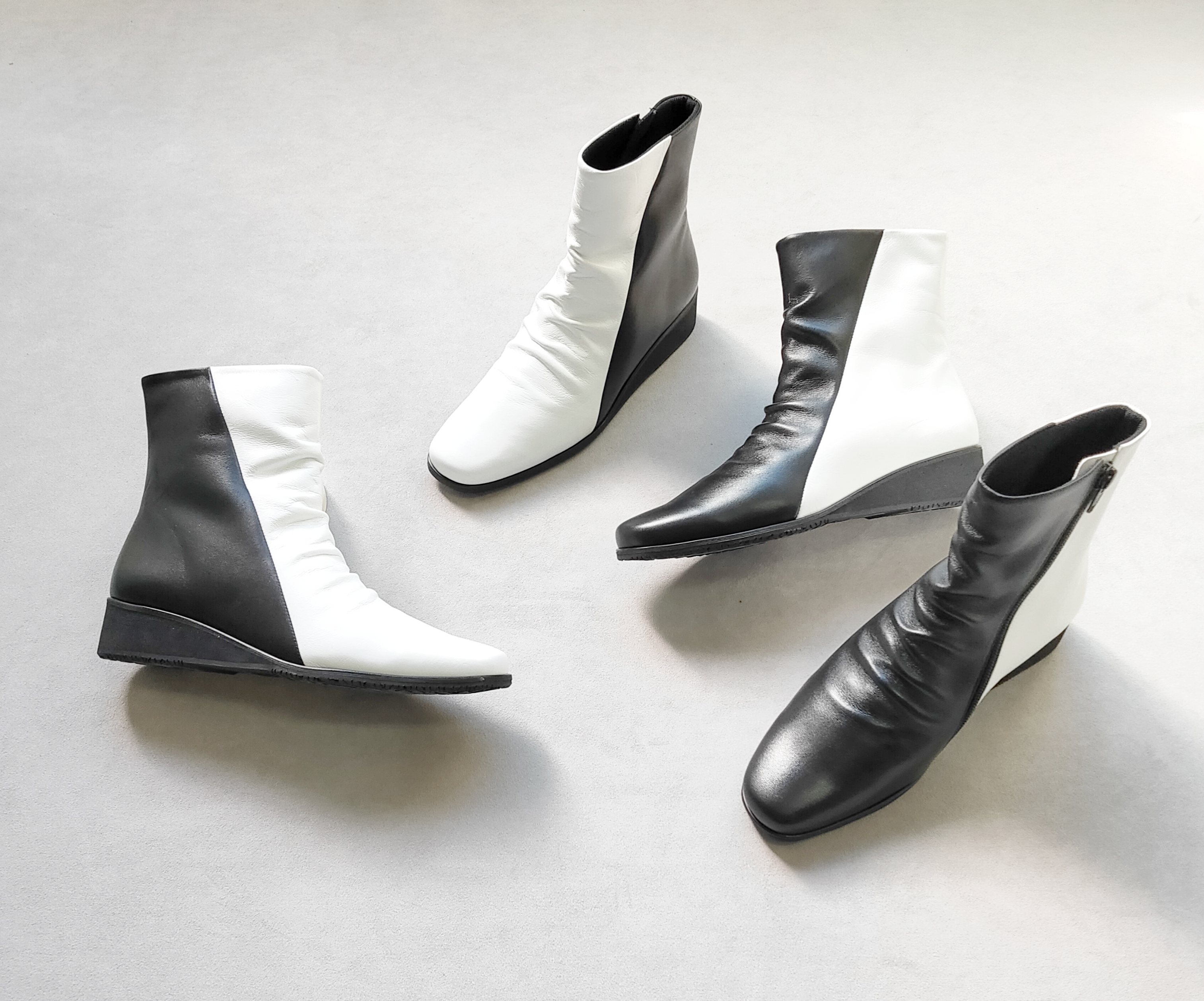 防滑底も選べる♪【返品・交換可】防滑底も選べる♪楽々バイカラーブーツ♪衝撃の軽さと柔らかさ♪撥水革使用の日本製