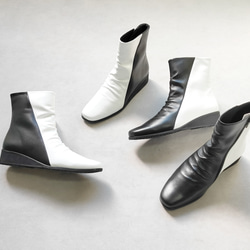 防滑底も選べる♪【返品・交換可】防滑底も選べる♪楽々バイカラーブーツ♪衝撃の軽さと柔らかさ♪撥水革使用の日本製 1枚目の画像