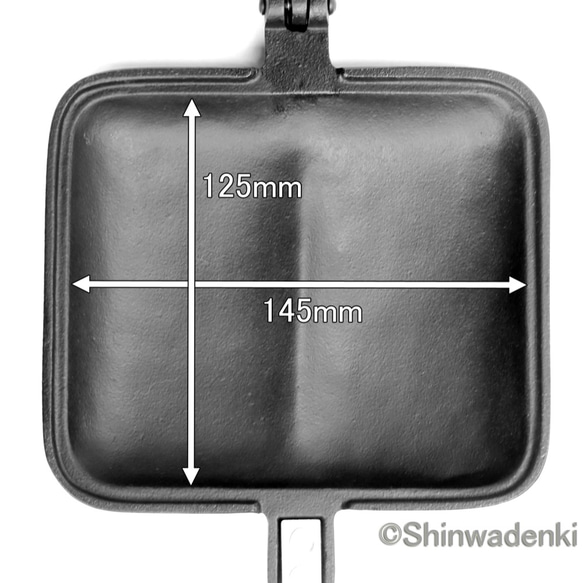 南部鉄器 ホットサンドメーカー 手作りおやき 角 日本製 ガス対応 アウトドア キャンプ バーベキュー 10枚目の画像
