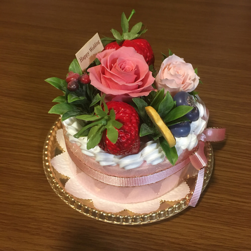 いちごのフラワーケーキ（プリザーブドフラワー） プリザーブド